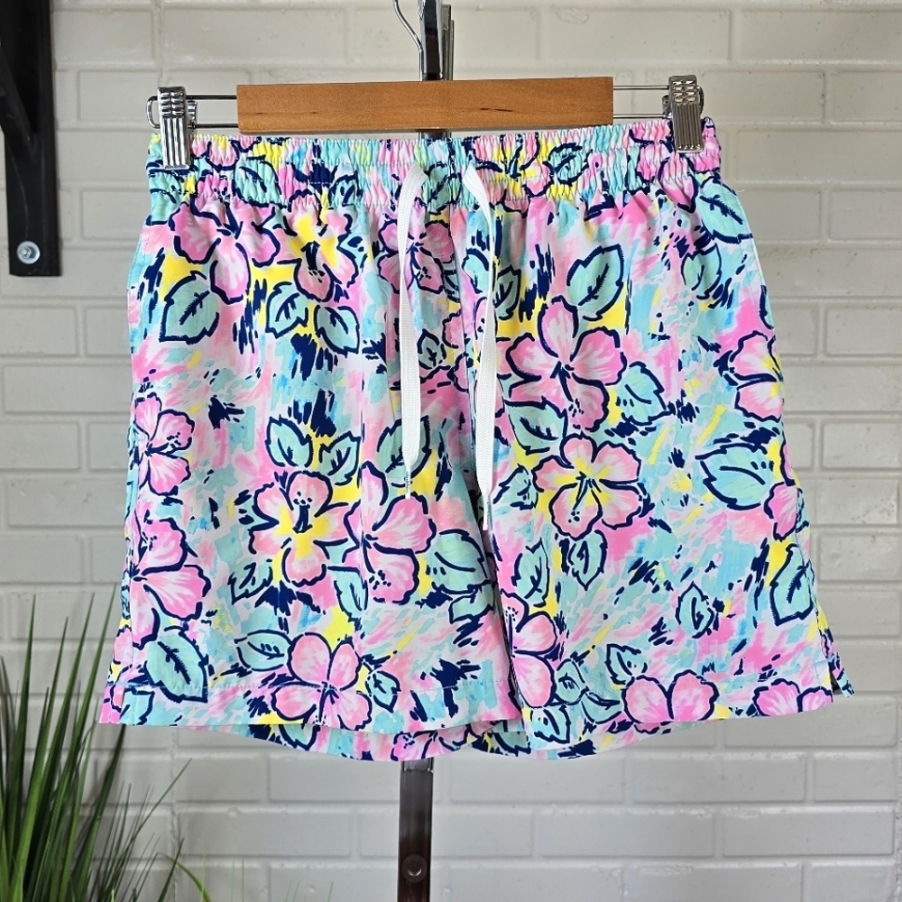 Chubbies Floral Print Drawstring Swim Trunks In Vaction Bloom Size Small - Picture 2 of 12